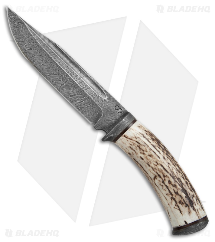 Olamic Voykar HT Fixed Blade Knife Natural Micarta (5.875" Damascus) #4371