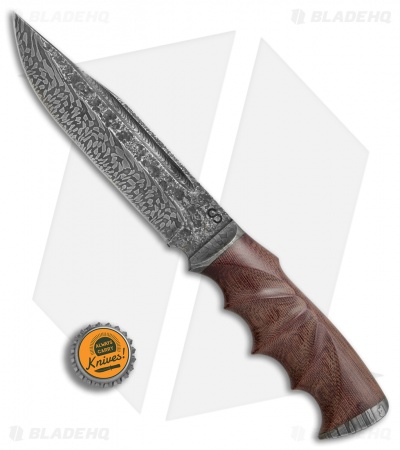 Olamic Voykar HT Fixed Blade Knife Natural Micarta (5.875" Damascus) #4312