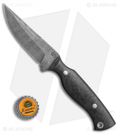 Olamic Cutlery Voykar Compact Fixed Blade Knife CF (4.25" Damascus) #4357