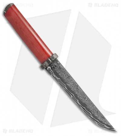 Olamic Cutlery Tanto Elite Fixed Blade Knife Maroon Micarta (6.25" NCMD) #4380 