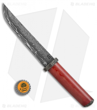 Olamic Cutlery Tanto Elite Fixed Blade Knife Maroon Micarta (6.25" NCMD) #4380 