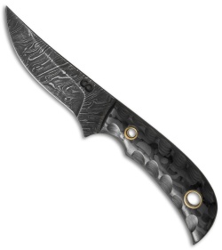 Olamic Cutlery Persian Neck Knife Scalloped Carbon Fiber (2.25" Damascus)