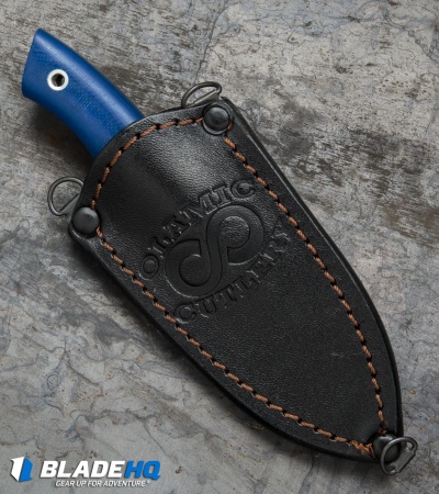 Olamic Cutlery Fixed Blade Neck Knife Blue G-10 (3" Damascus)