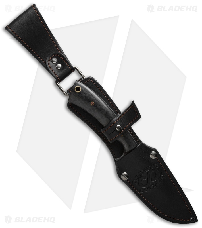 Olamic Cutlery Nero Fixed Blade Knife Carbon Fiber (4.75" Damascus) 2027