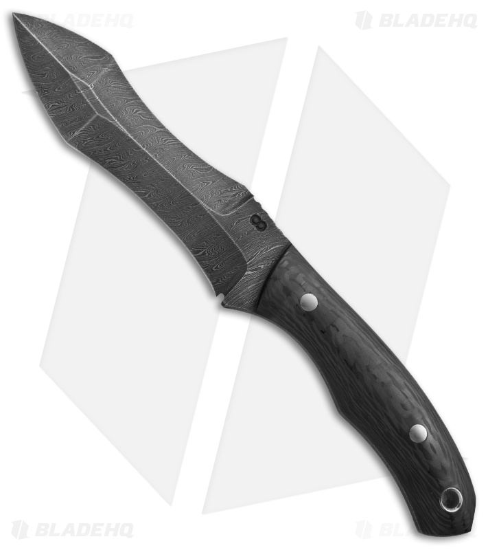 Olamic Cutlery RN45 Fixed Blade Knife Carbon Fiber (5" Damascus) 1685