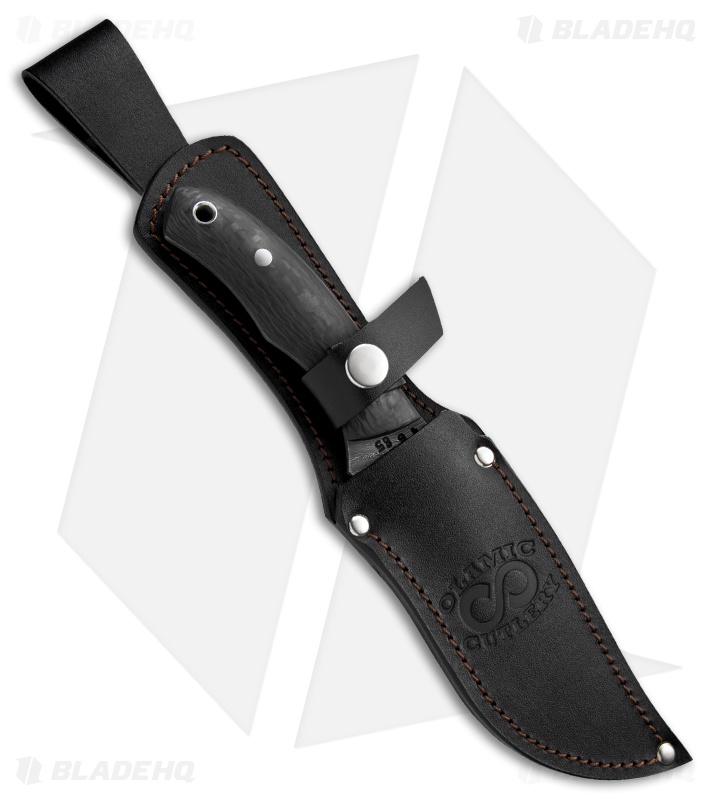 Olamic Cutlery RN45 Fixed Blade Knife Carbon Fiber (5" Damascus) 1685
