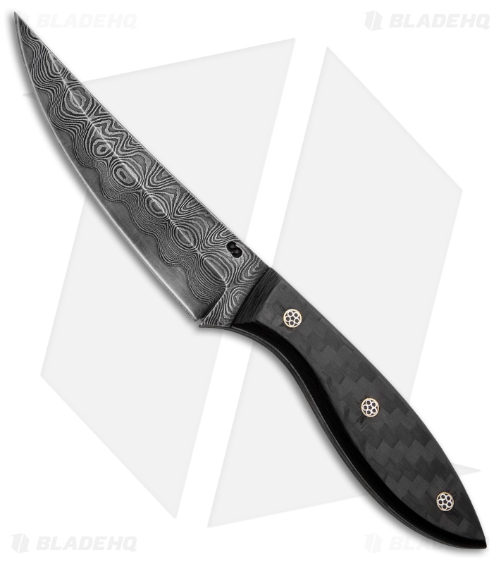 Olamic Cutlery Persian Fixed Blade Knife Carbon Fiber (5" Damascus) 1434