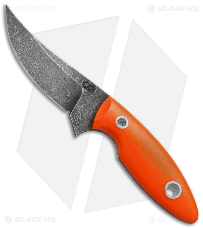 Olamic Cutlery Persian Neck Knife Orange G-10 (2.5" Damascus)