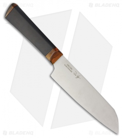 Ontario Agilite Santoku Kitchen Knife Black Kraton (6.75" Satin) 2525