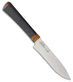 Ontario Agilite Utility Kitchen Knife Black Kraton (5&quot; Satin Serrated) 2545 | 69017