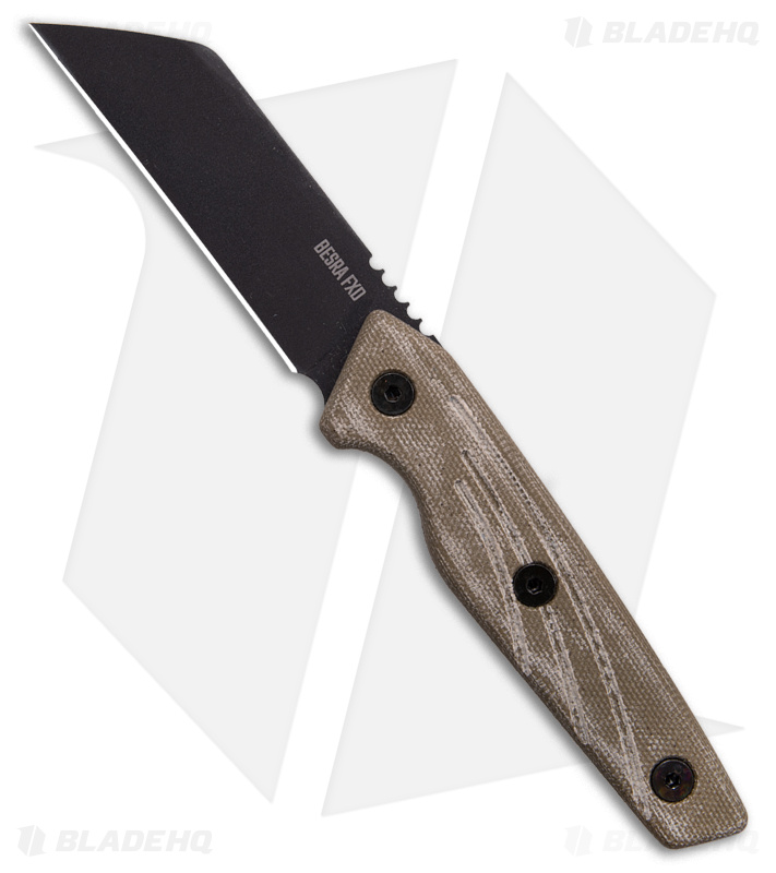 Ontario Besra FXD Fixed Blade Knife Micarta Tan (3.25" Black)