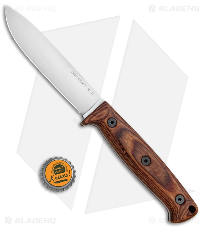 Ontario Bushcraft Field Fixed Blade Knife Walnut w/ Nylon Sheath