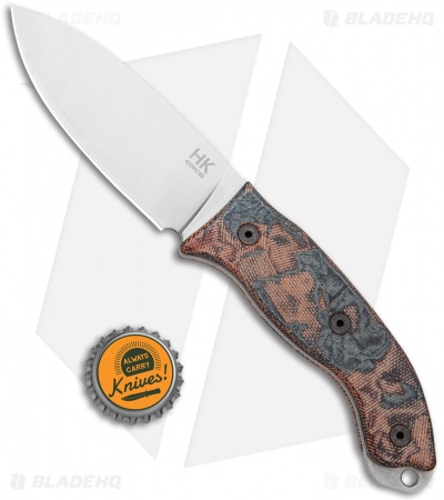 Ontario Hiking Knife Fixed Blade Micarta w/ Leather Sheath (3.75" Satin)