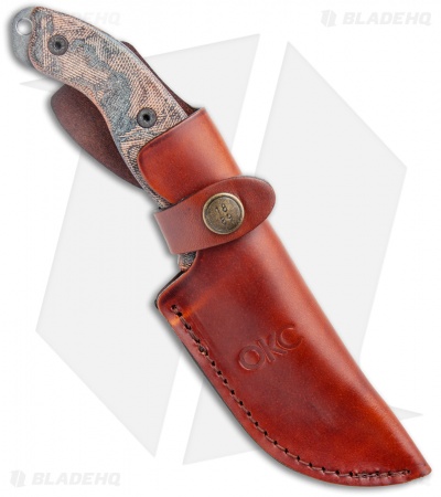 Ontario Hiking Knife Fixed Blade Micarta w/ Leather Sheath (3.75" Satin)