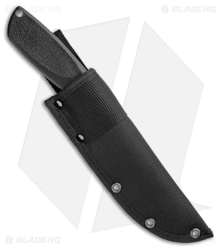 Ontario Hunt Plus Recurve Fixed Blade Knife Black Rubber (4.75" Satin)  9720