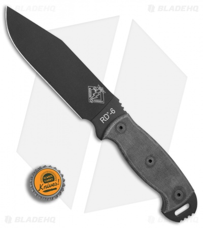 Ontario OKC Ranger RD-6 Fixed Blade Knife Black Micarta (6.6" Black) 8675