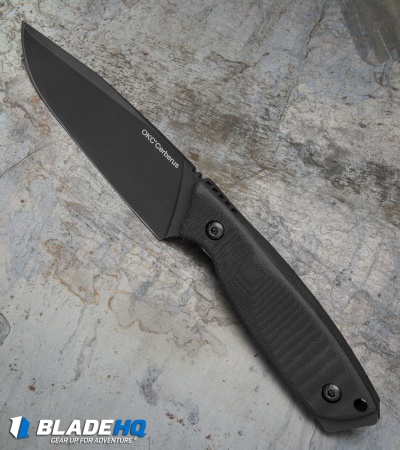 Ontario OKC Cerberus Fixed Blade Knife Black G-10 (4.8" Black) 