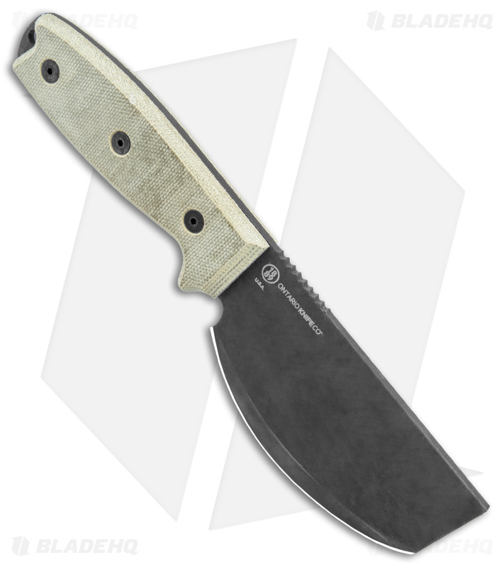 Ontario OKC RAT-3 Skinner Fixed Blade Knife Tan Micarta (3.75" Black) 8661