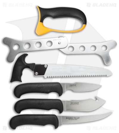 Outdoor Edge Butcher Lite Field Butcher Kit W Belt Scabbard 8 Piece Bl 1 Blade Hq