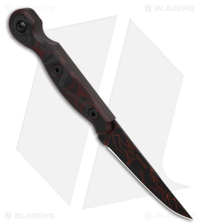 TOPS Knives El Pionero Diablito Fixed Blade Knife Black (3.3" BLK/Red Cerakote)