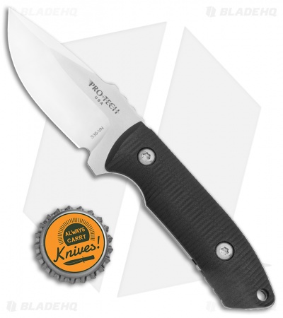 Pro-Tech George SBR Fixed Blade Knife Black G-10 (3.25" Satin) Leather Sheath