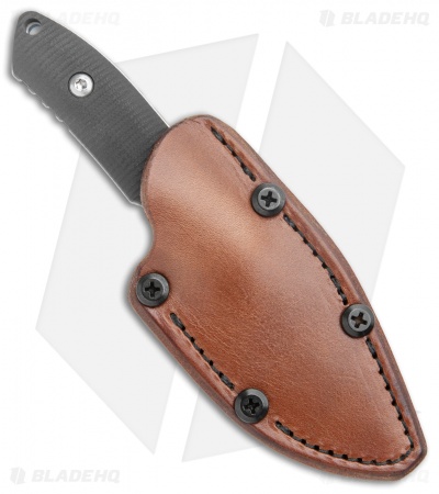 Pro-Tech George SBR Fixed Blade Knife Black G-10 (3.25" Satin) Leather Sheath