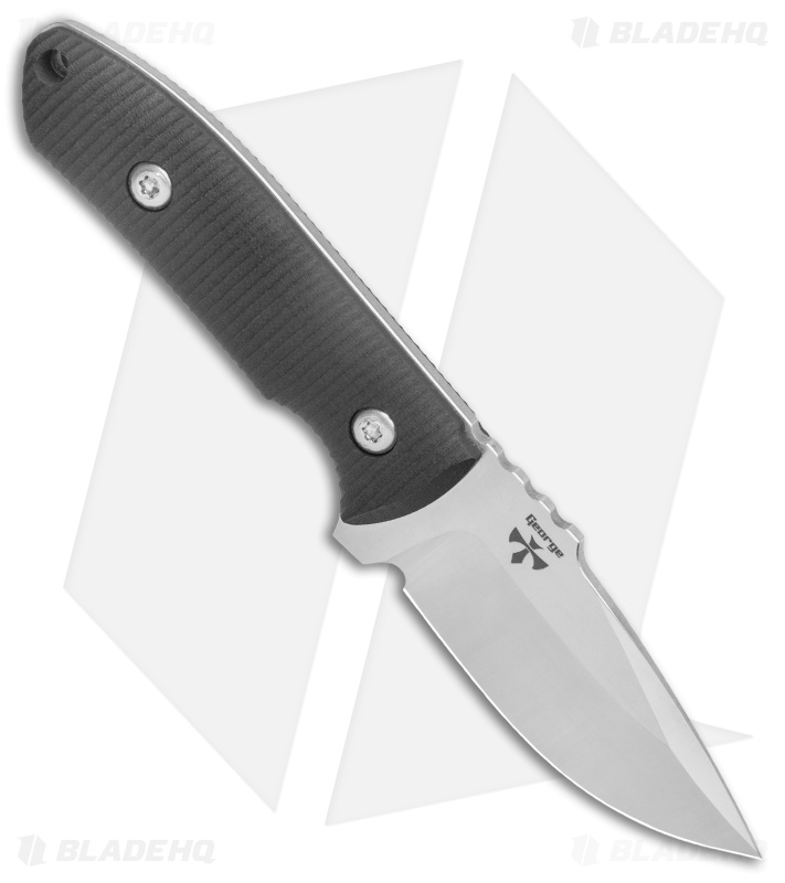 Pro-Tech George SBR Fixed Blade Knife Black G-10 (3.25" Satin) Leather Sheath