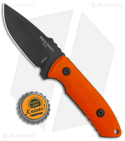 Pro-Tech George SBR Fixed Blade Knife Orange G-10 (2.9" Black) Kydex Sheath