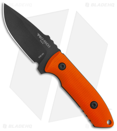 Pro-Tech George SBR Fixed Blade Knife Orange G-10 (2.9" Black) Kydex Sheath