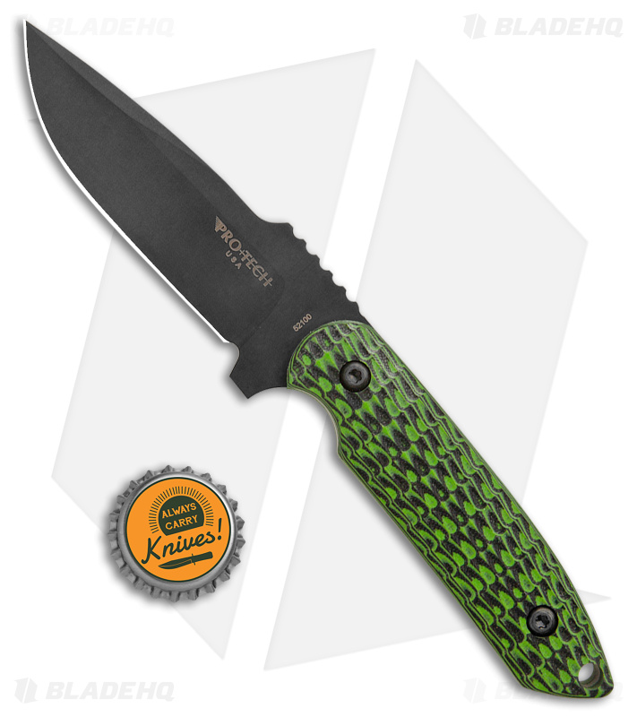 Pro-Tech Rockeye Fixed Knife Black/Green G-10 - Blade HQ