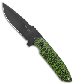 Pro-Tech Rockeye Fixed Blade Knife Black/Neon Green G-10 (4" Black 52100)