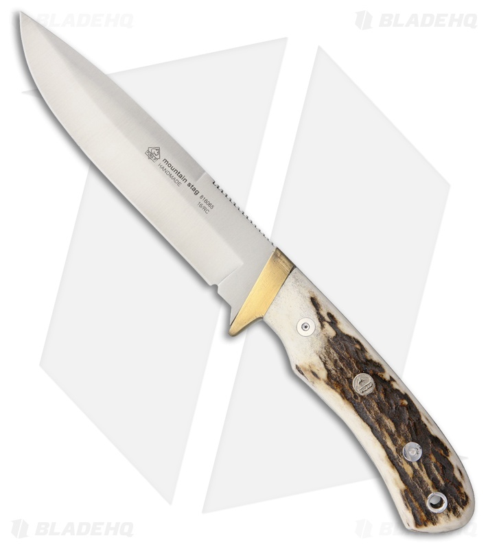 Puma IP Mountain Hunter Fixed Blade Knife Genuine Stag (5.5" Satin) 816065