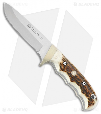 Puma IP Trapper Hunter Fixed Blade Knife Genuine Stag (4.125" Satin) 816060