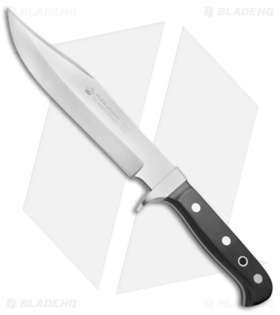 Puma Phoenix Bowie Fixed Blade Knife Ebony Wood  (8" Satin) 126376