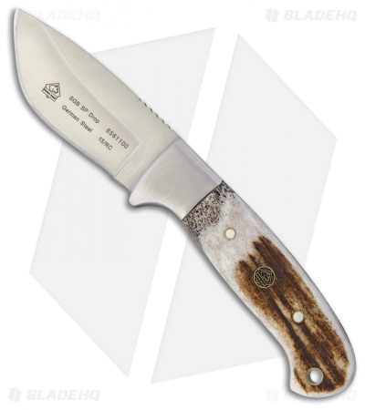 Puma SGB Drop Point Hunter Fixed Blade Knife Stag (3.125" Satin) 6561100