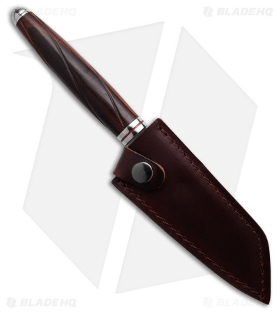 QSP Mulan Series 4" Kritsuke Kitchen Knife Desert Iron Wood (Damascus)