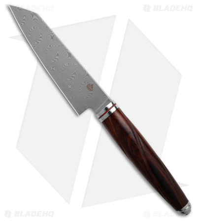 QSP Mulan Series 4" Kritsuke Kitchen Knife Desert Iron Wood (Damascus)
