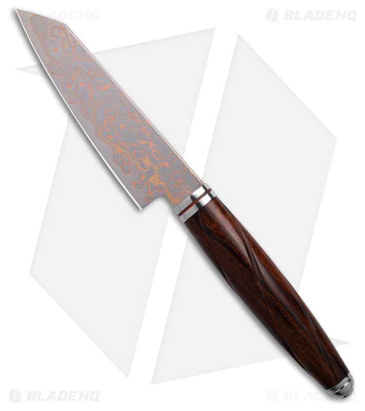 QSP Kritsuke Knife Desert Iron Wood Damascus - Blade HQ