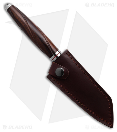 QSP Mulan Series 4" Kritsuke Kitchen Knife Desert Iron Wood (Copper Damascus)