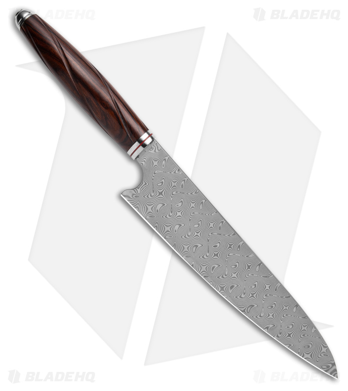 QSP Mulan Series 8" Gyuto Kitchen Knife Desert Iron Wood (Damascus)