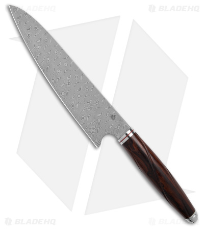QSP Mulan Series 8" Gyuto Kitchen Knife Desert Iron Wood (Damascus)