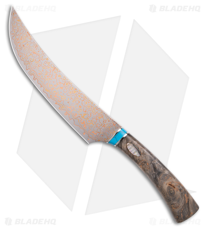 QSP Noble Series 7.75" Butcher Kitchen Knives Wood (Copper Damascus)
