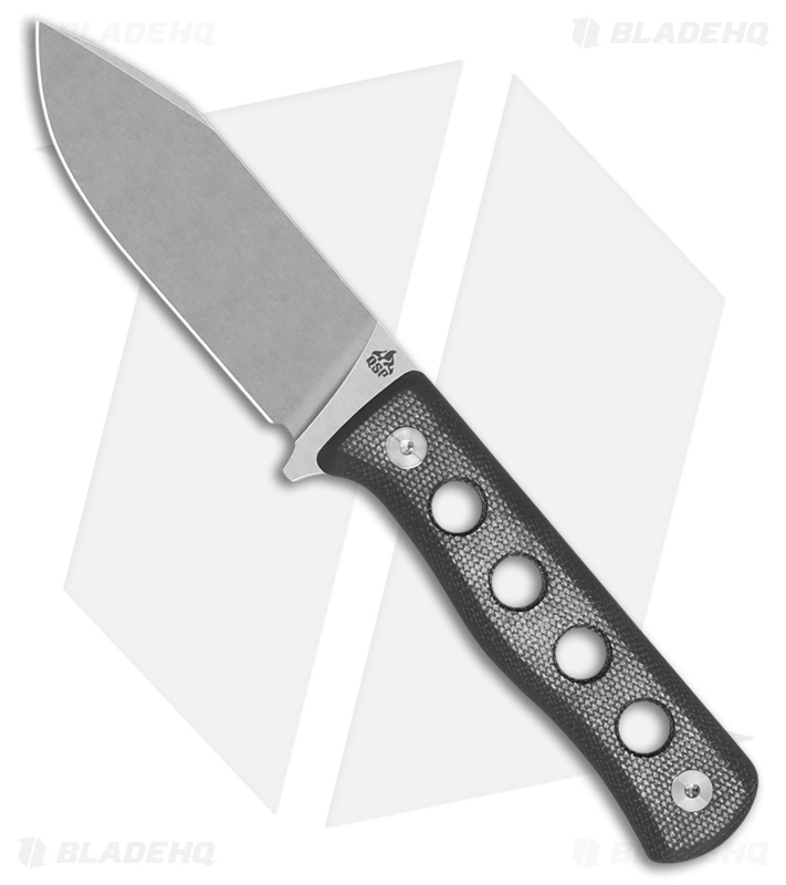 QSP Canary Fixed Blade Fixed Blade Knife Black Micarta (4.25" Stonewash)