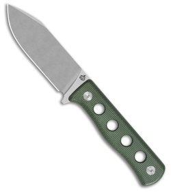 QSP Canary Fixed Blade Knife Green Micarta (4.25&quot; Stonewash) | 206789
