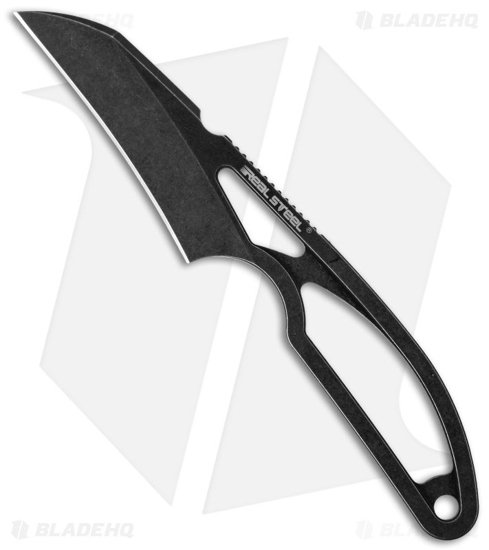 Real Steel Knives Alieneck Hawkbill Fixed Blade Neck Knife (3.0" Black)