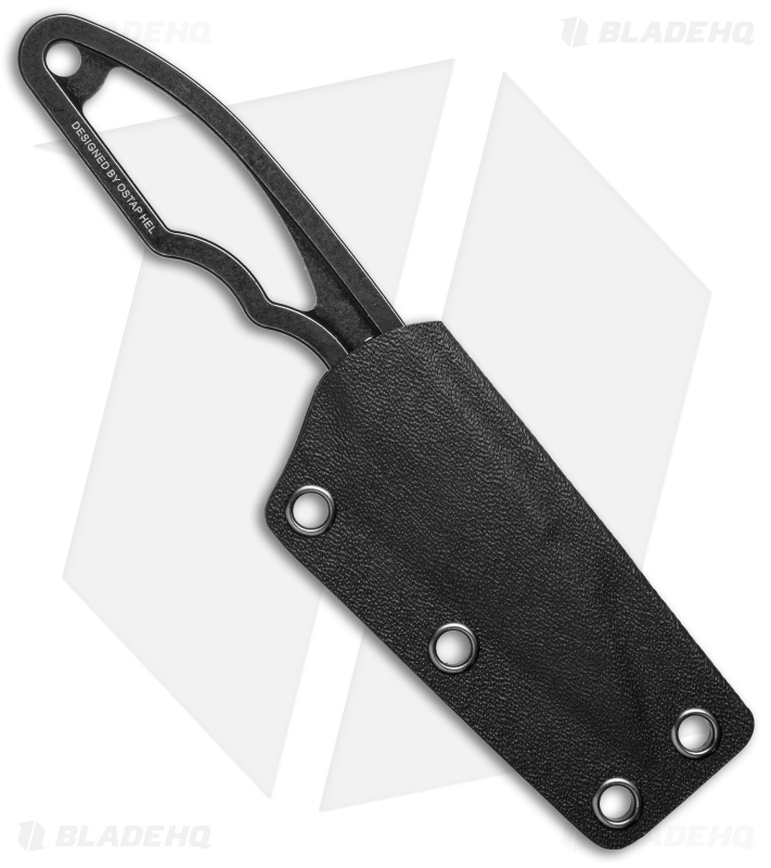 Real Steel Knives Alieneck Wharncliffe Fixed Blade Neck Knife (3.0" Black)