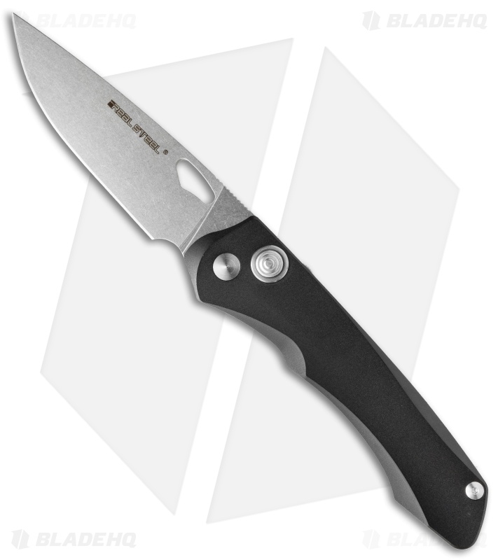 Real Steel Knives Griffin Plunge Lock Folding Knife (3.5" Satin) 