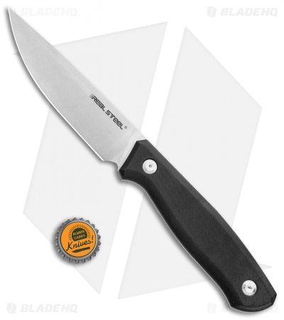 Real Steel Arbiter Fixed Blade Knife Black G-10 (5.25" Stonewash)