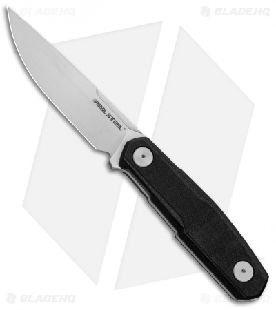 Real Steel Bushcraft Zenith FFG Fixed Blade Knife Black G-10 (4.8" Satin)