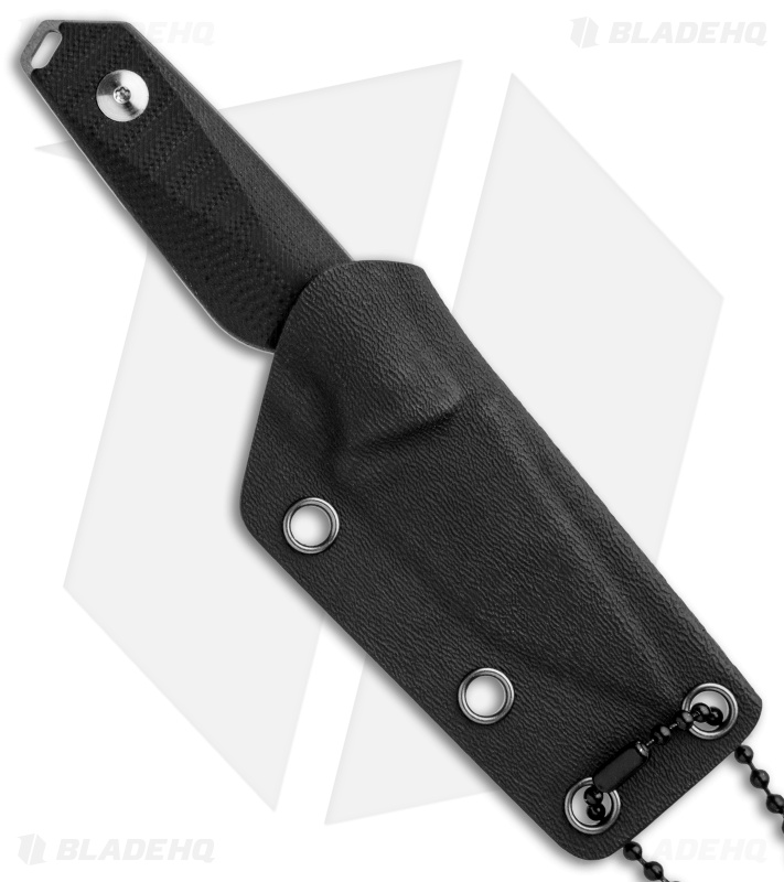 Real Steel Connector Drop Point Fixed Blade Neck Knife Black G-10 (2.25" Satin)